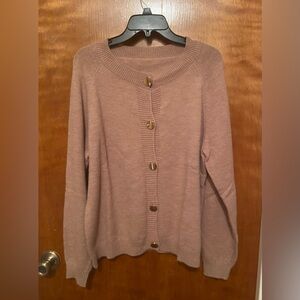 NWOT Plus Size Crew Neck Button Up Cardigan